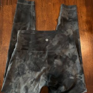 Lululemon Wunder Train High Rise 25" diamond dye patch/graphite grey size 6